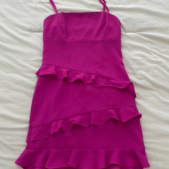 TCEC Magenta Ruffle Mini Dress (S) - Picture 1 of 1